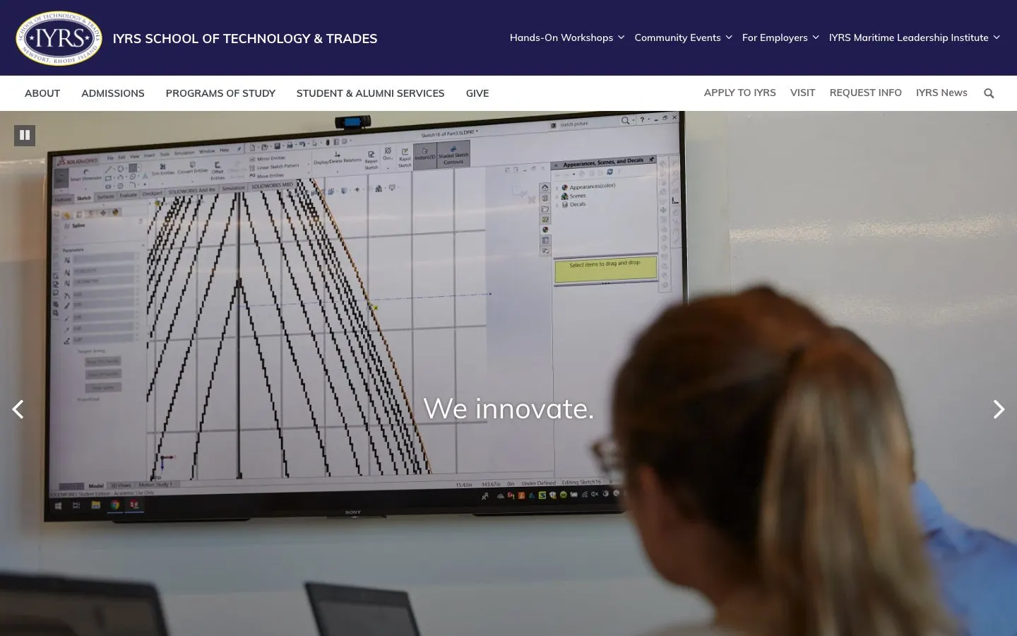 Die Website von IYRS School of Technology & Trades
