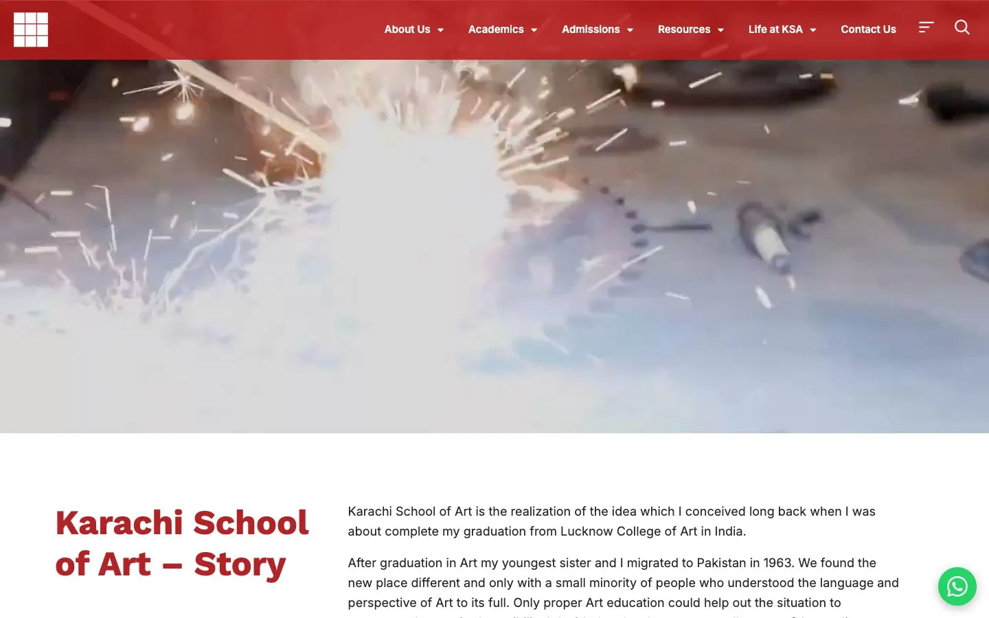 The website of Karachi School of Art