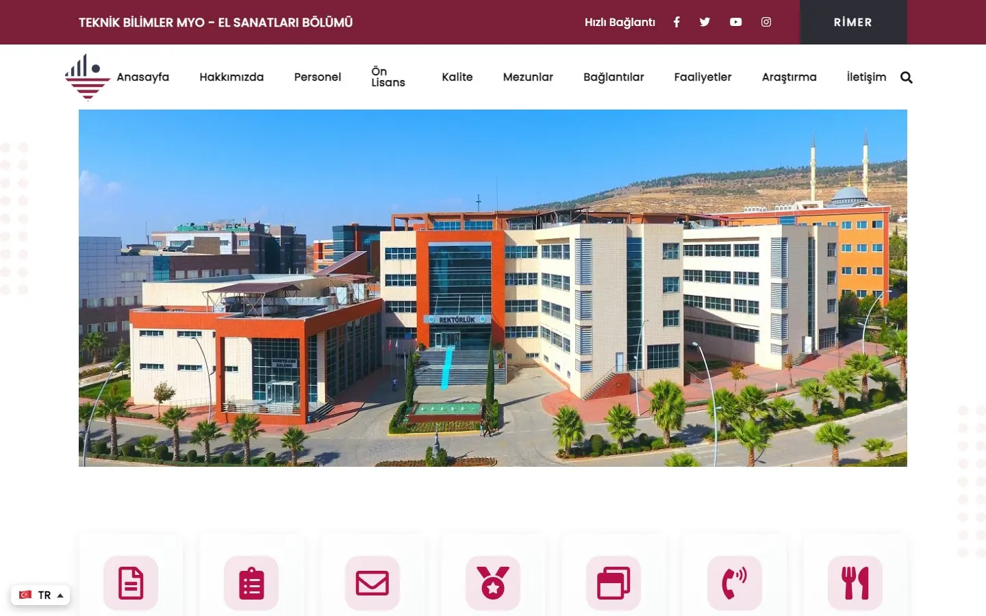 Il sito di Kilis 7 Aralık Üniversitesi – Teknik Bilimler Meslek Yüksekokulu