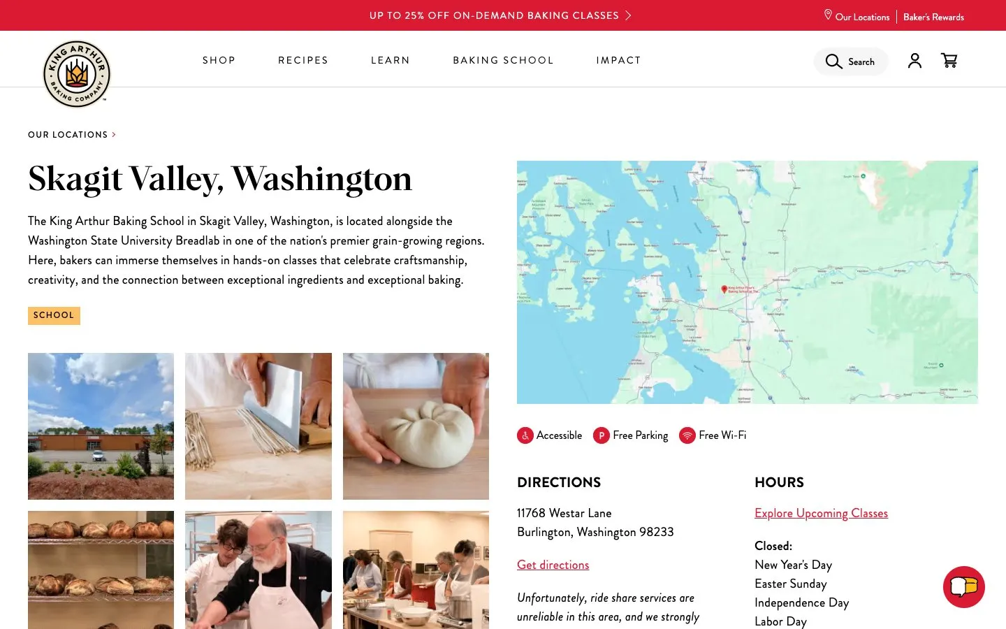 The website of King Arthur Baking School – Skagit Valley