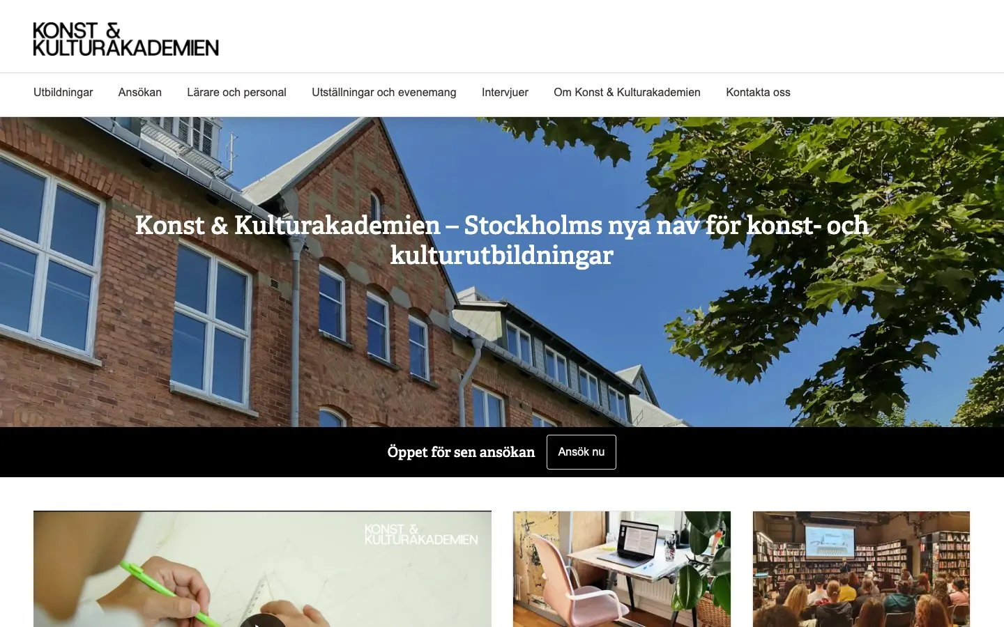 The website of Konst & Kulturakademien