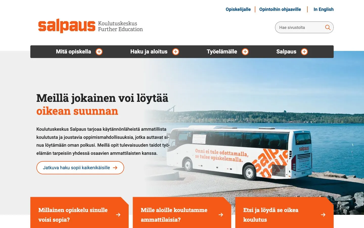 The website of Koulutuskeskus Salpaus