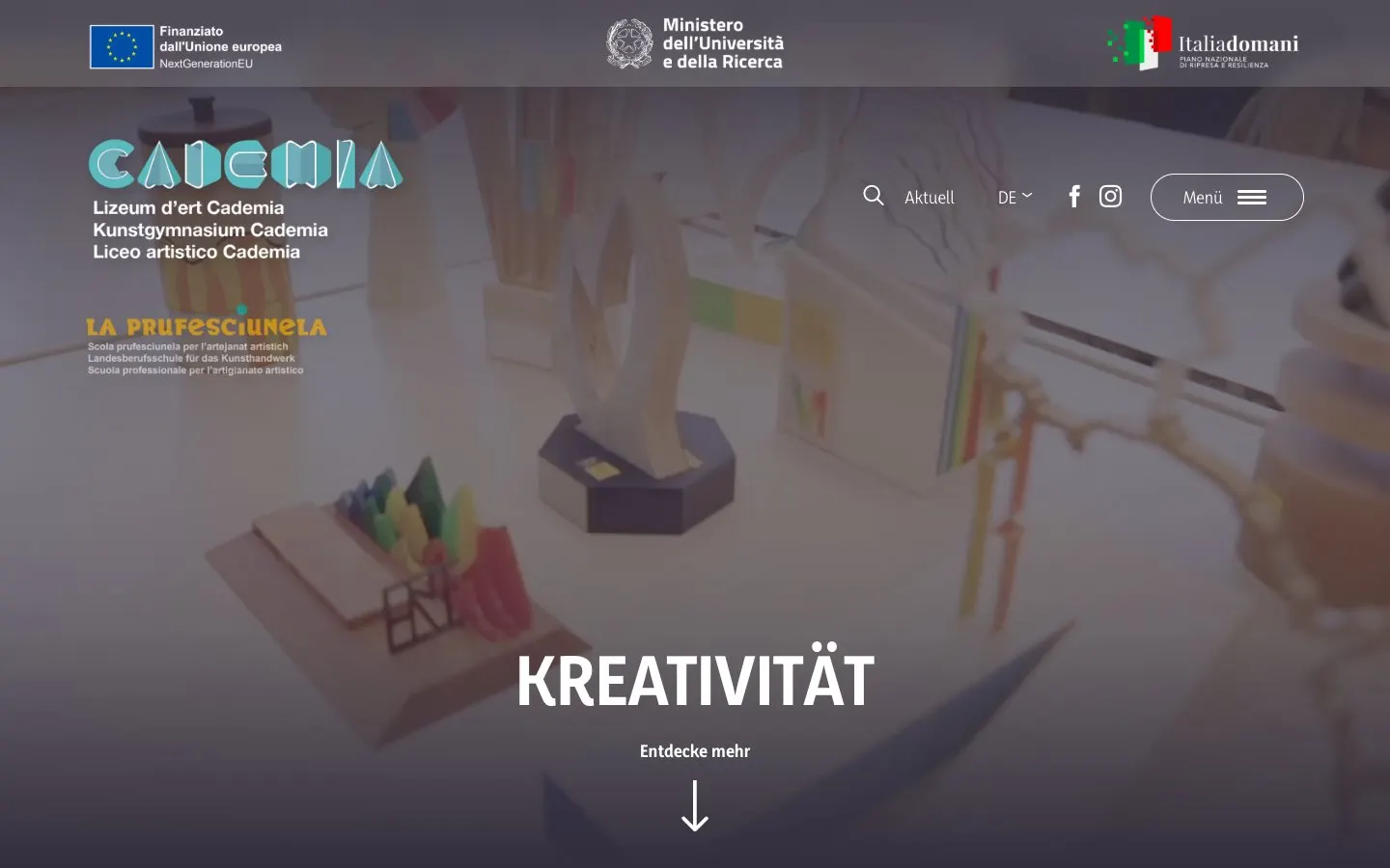 The website of Kunstgymnasium Cademia