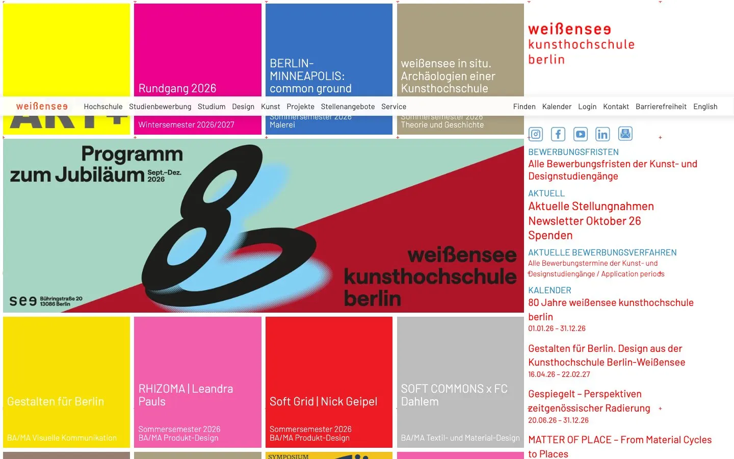 weißensee kunsthochschule berlin 的网站