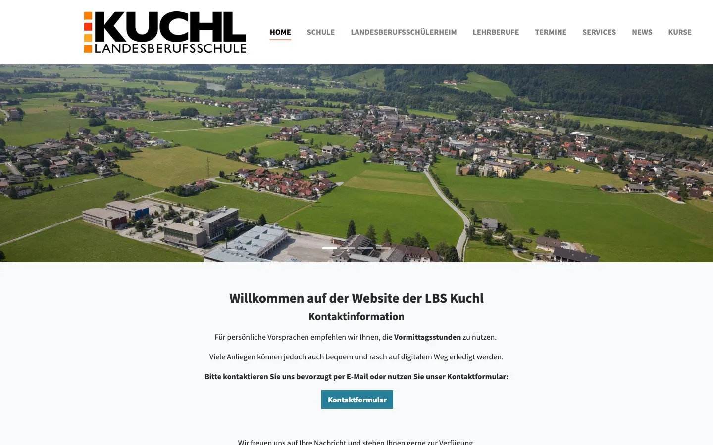 The website of Landesberufsschule Kuchl