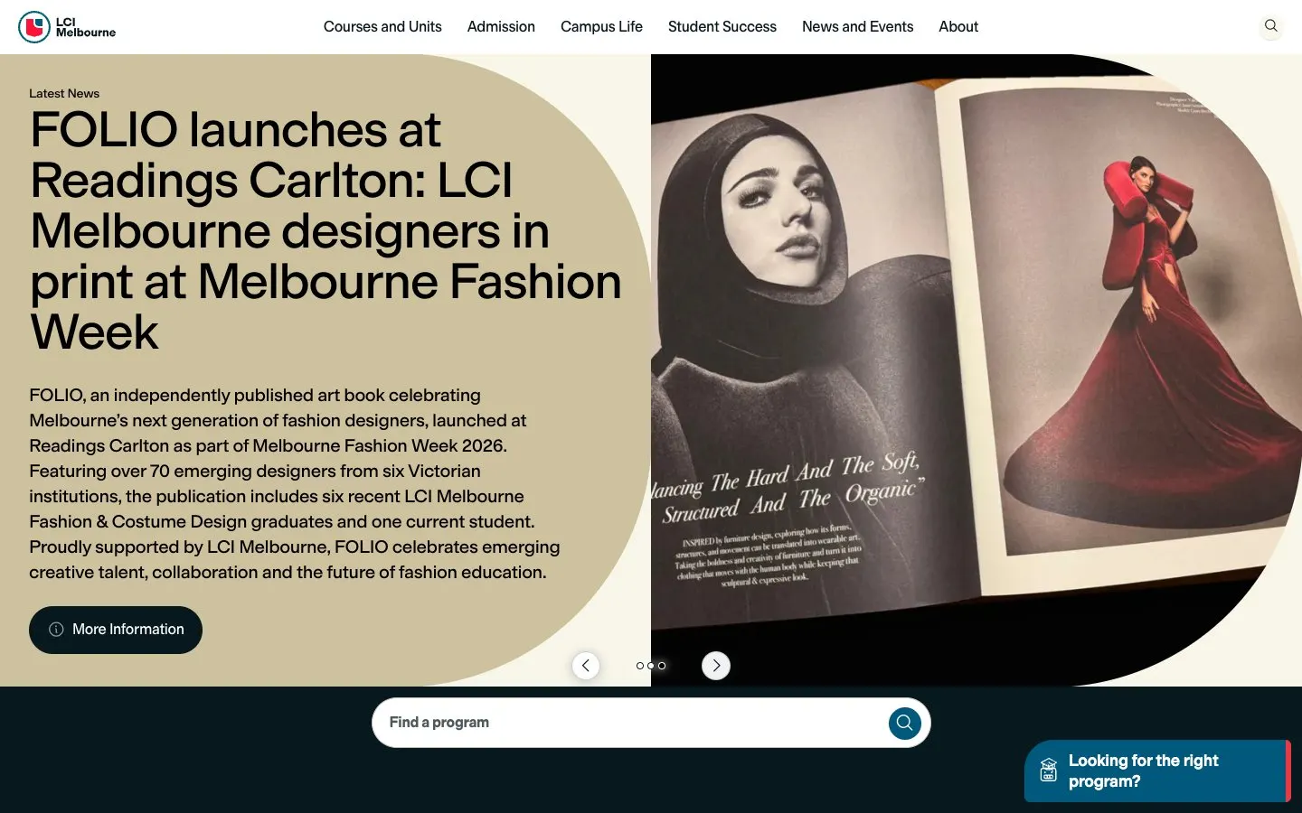 El sitio web de LCI Melbourne
