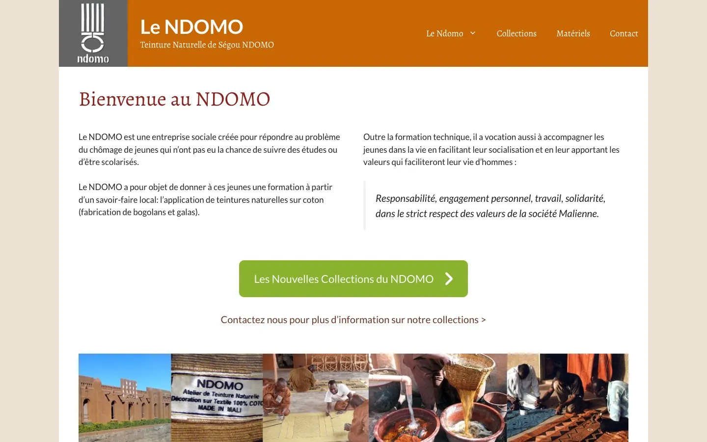 Die Website von Le Ndomo