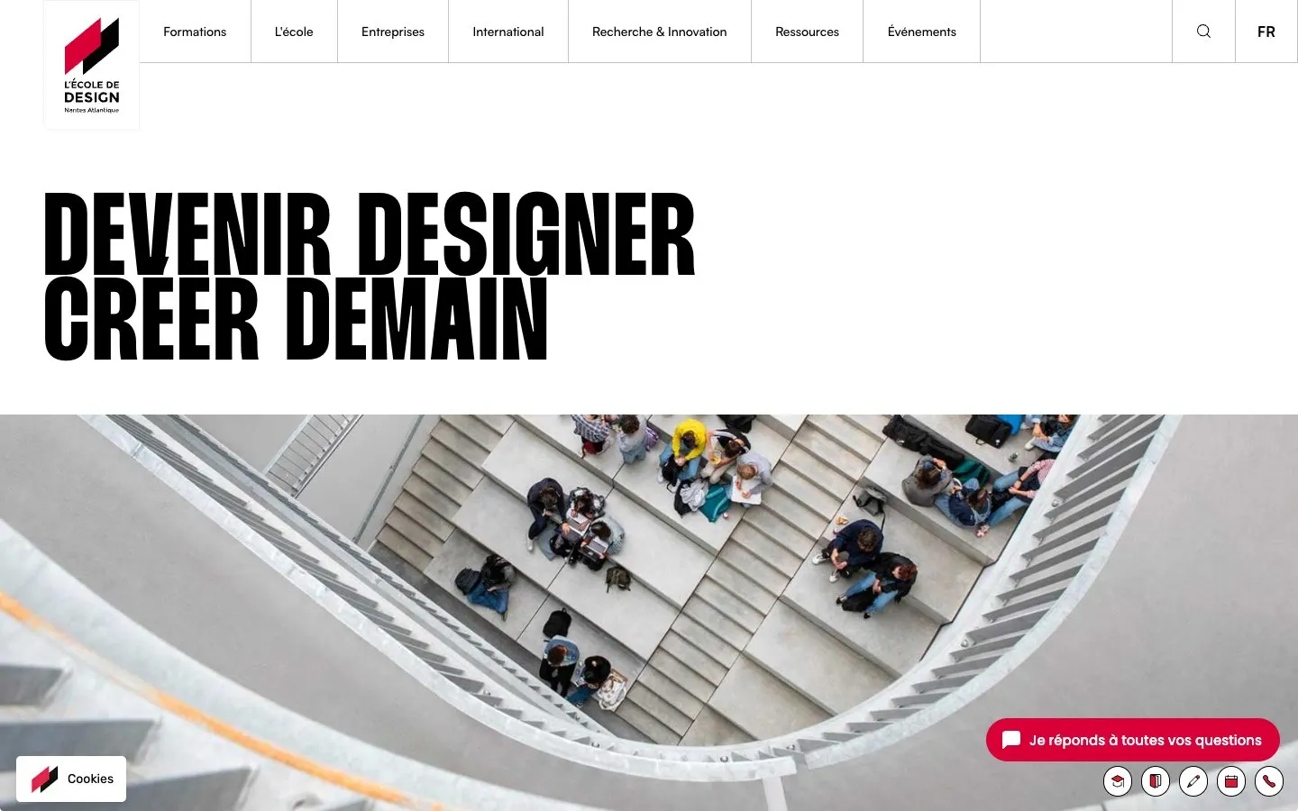 The website of L’École de design Nantes Atlantique