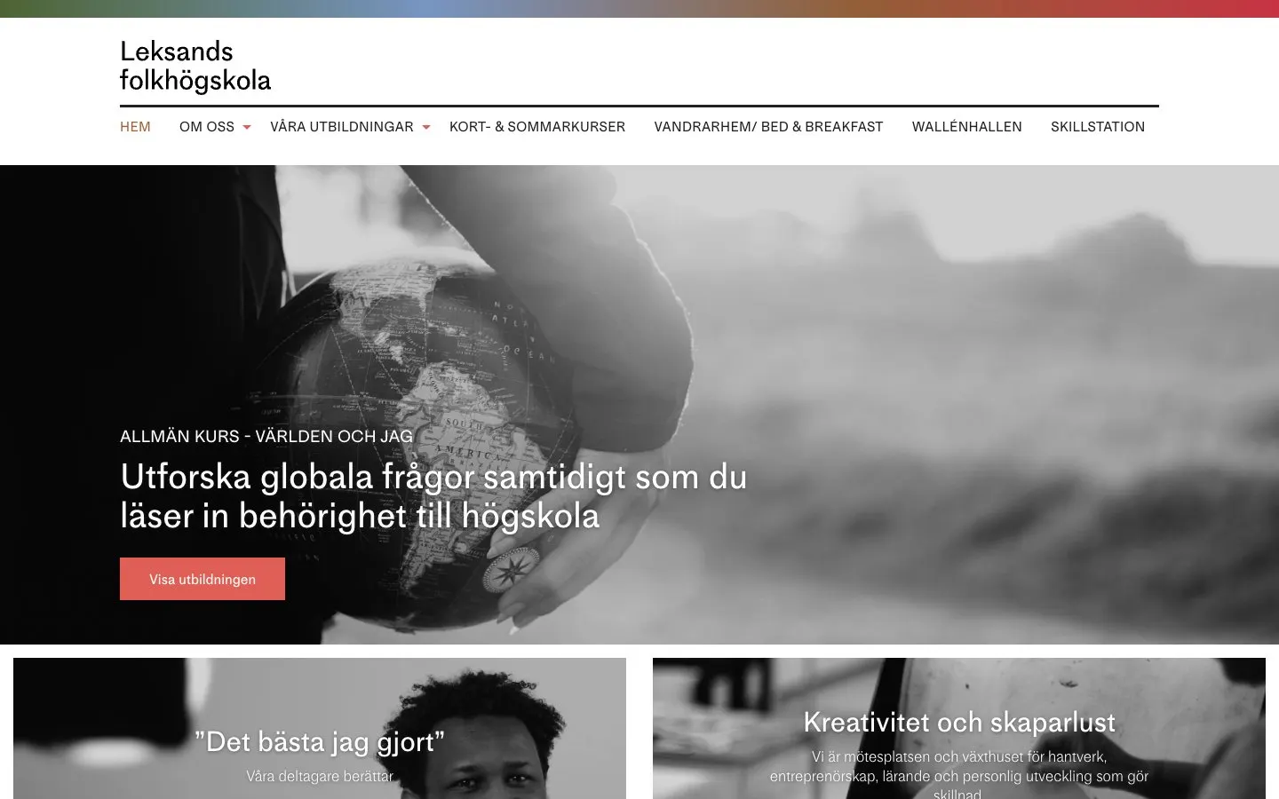 The website of Leksands folkhögskola