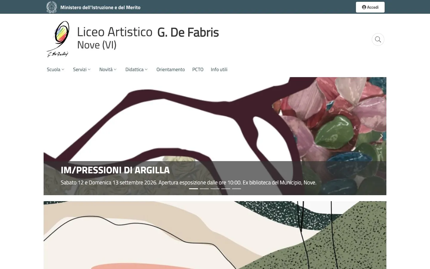 Die Website von Liceo Artistico «G. De Fabris»