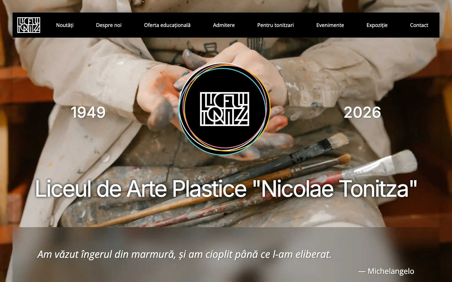 The website of Liceul de Arte Plastice „Nicolae Tonitza”