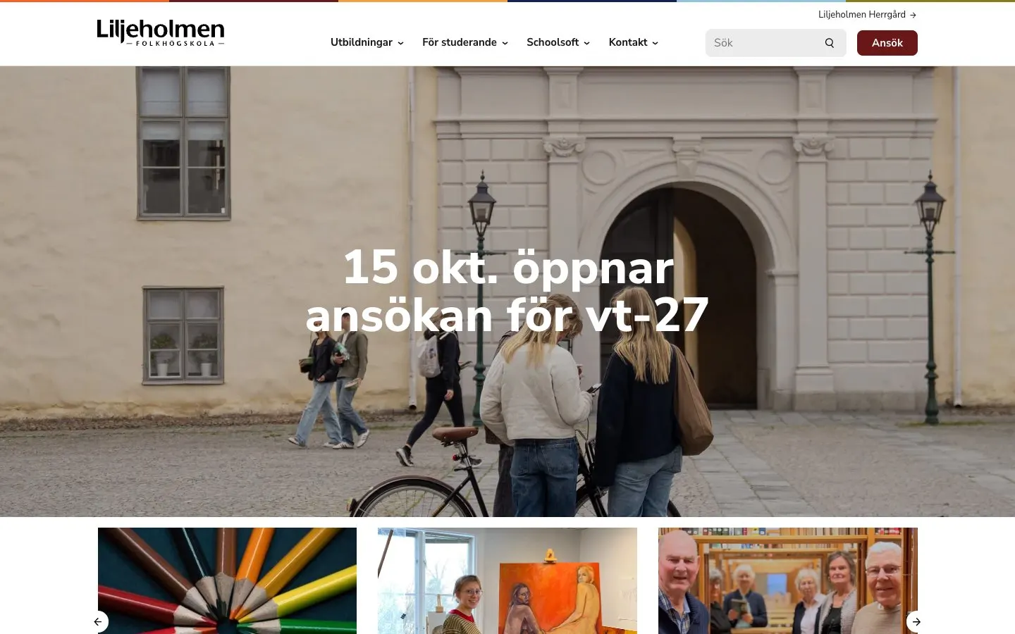 The website of Liljeholmens folkhögskola