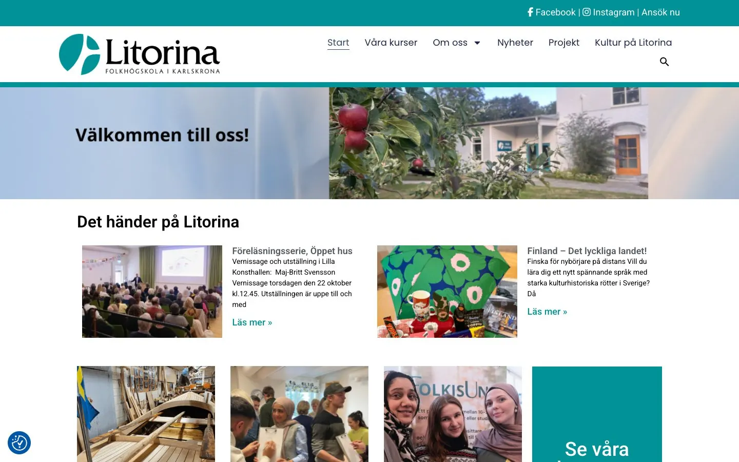 The website of Litorina folkhögskola
