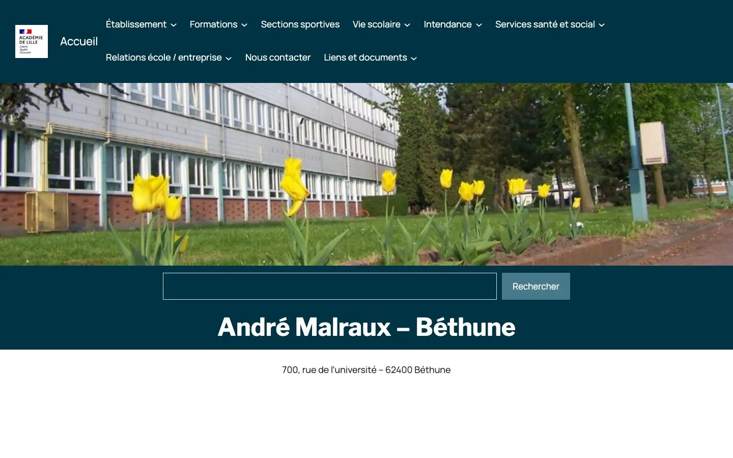 The website of Lycée André Malraux