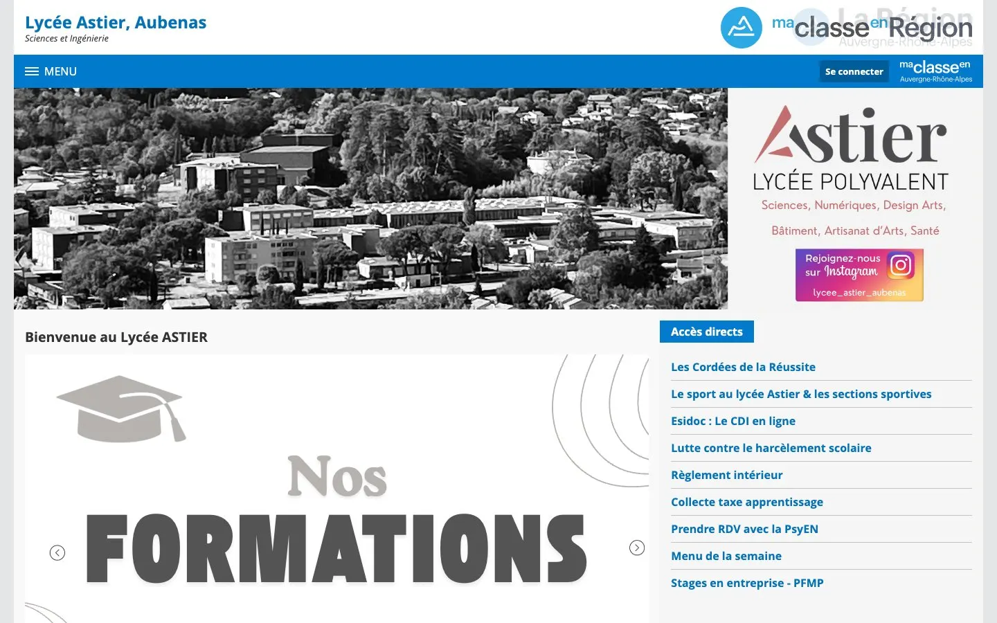 El sitio web de Lycée Astier