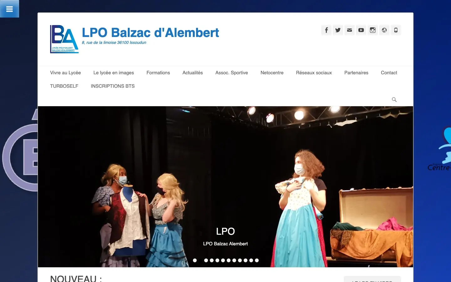 The website of Lycée Balzac d'Alembert