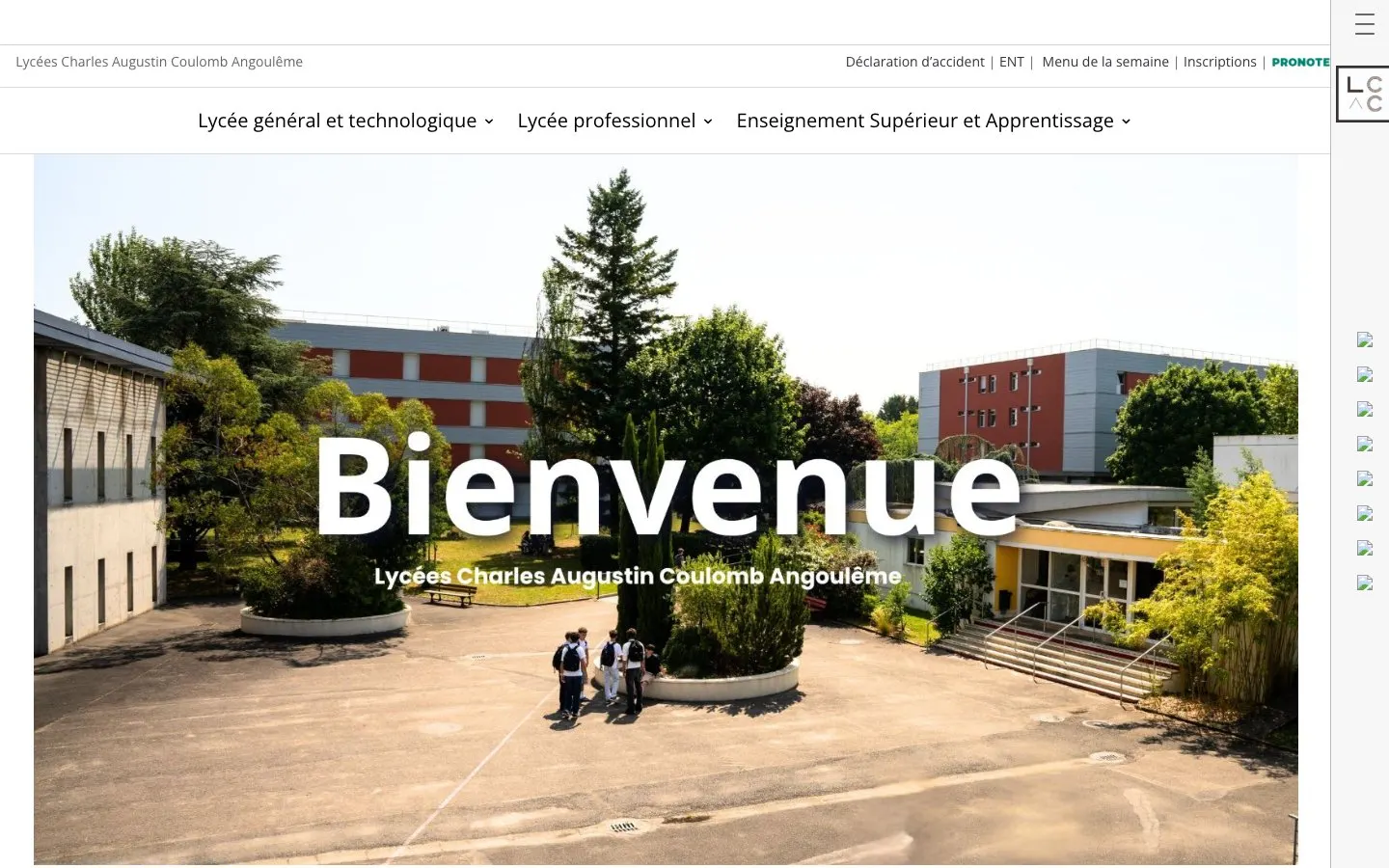 The website of Lycée Charles Augustin Coulomb
