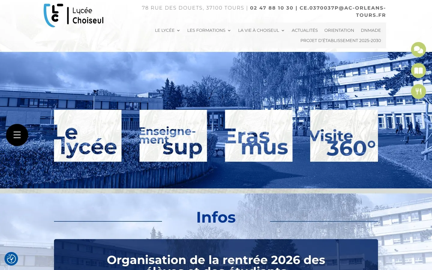 الموقع الإلكتروني لـ Lycée Choiseul