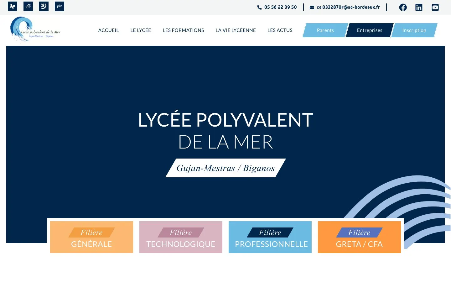 Lycée de la Mer 的网站