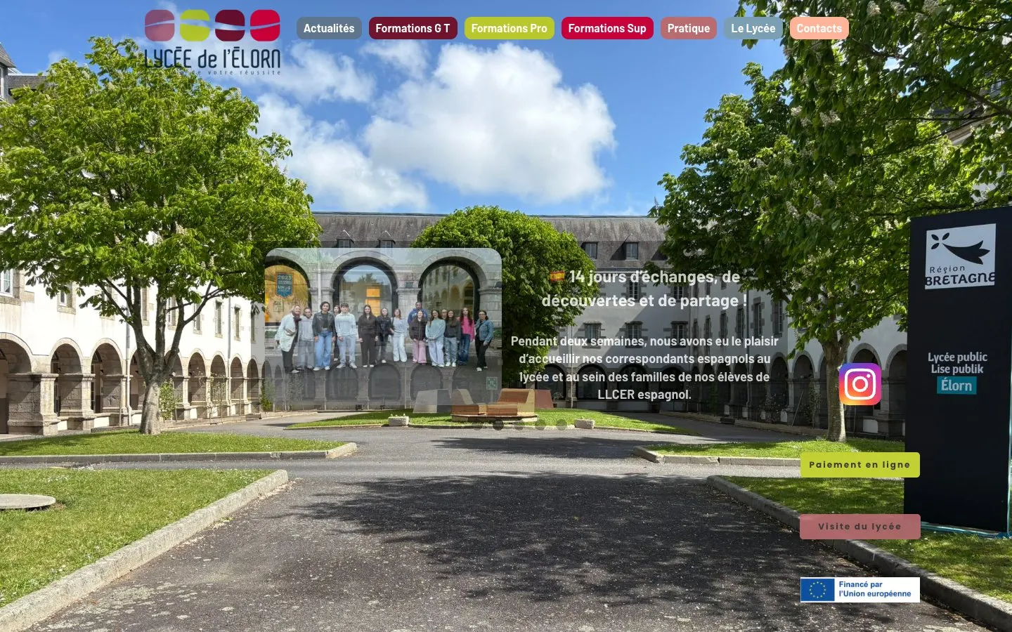 The website of Lycée de l'Élorn