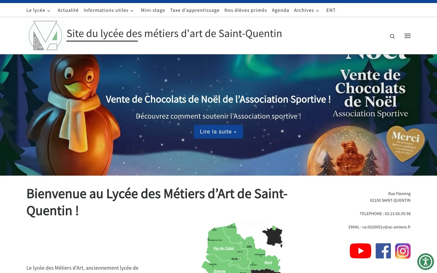 الموقع الإلكتروني لـ Lycée des métiers d'art de Saint-Quentin