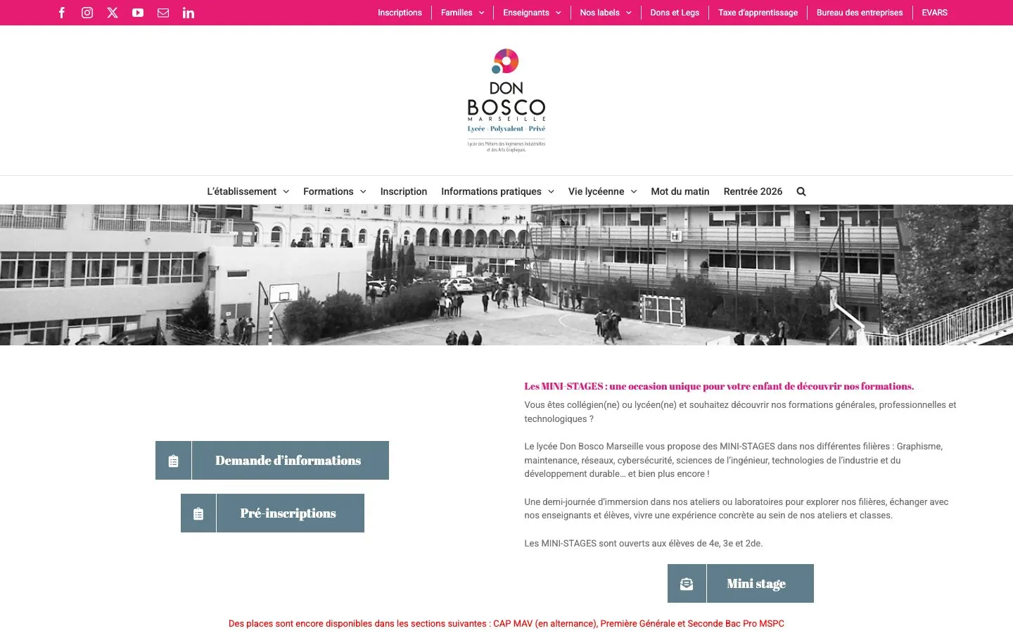 Il sito di Lycée Don Bosco Marseille