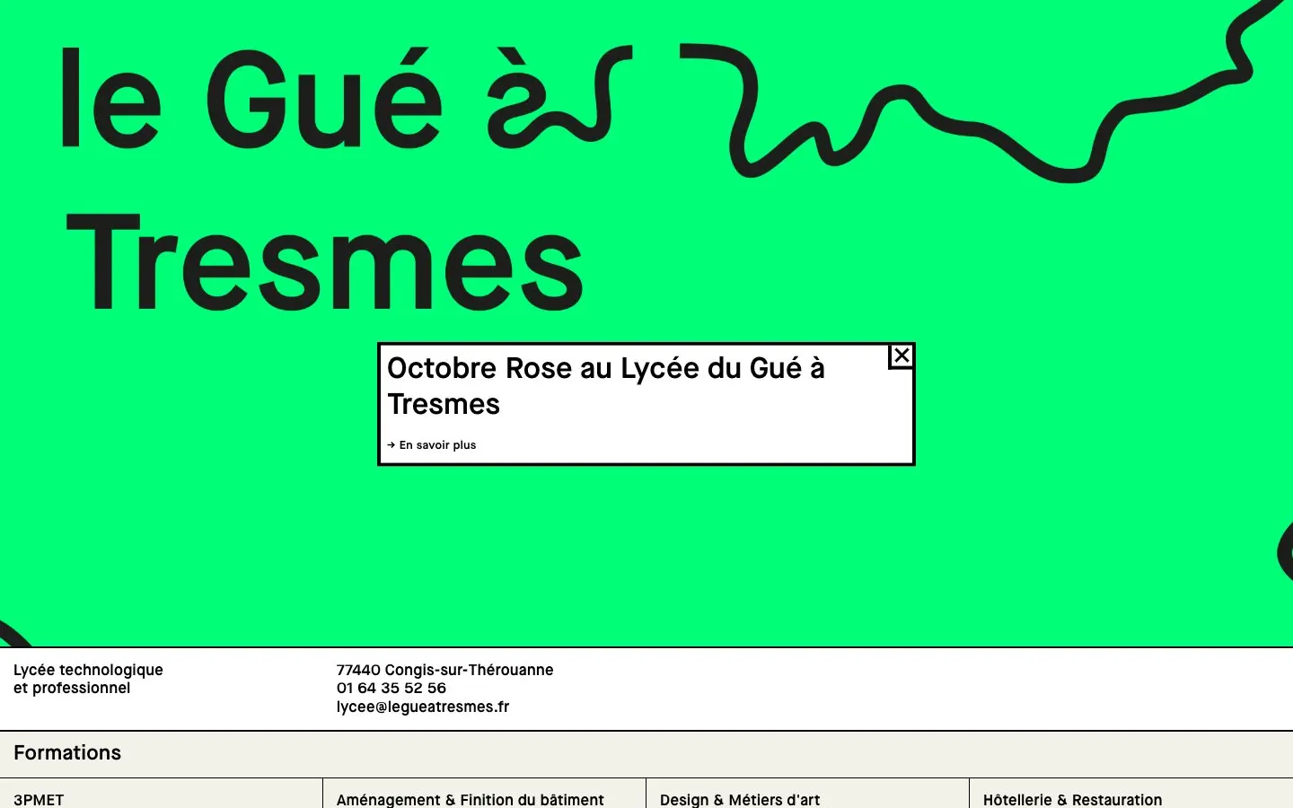 Le site de Lycée du Gué à Tresmes