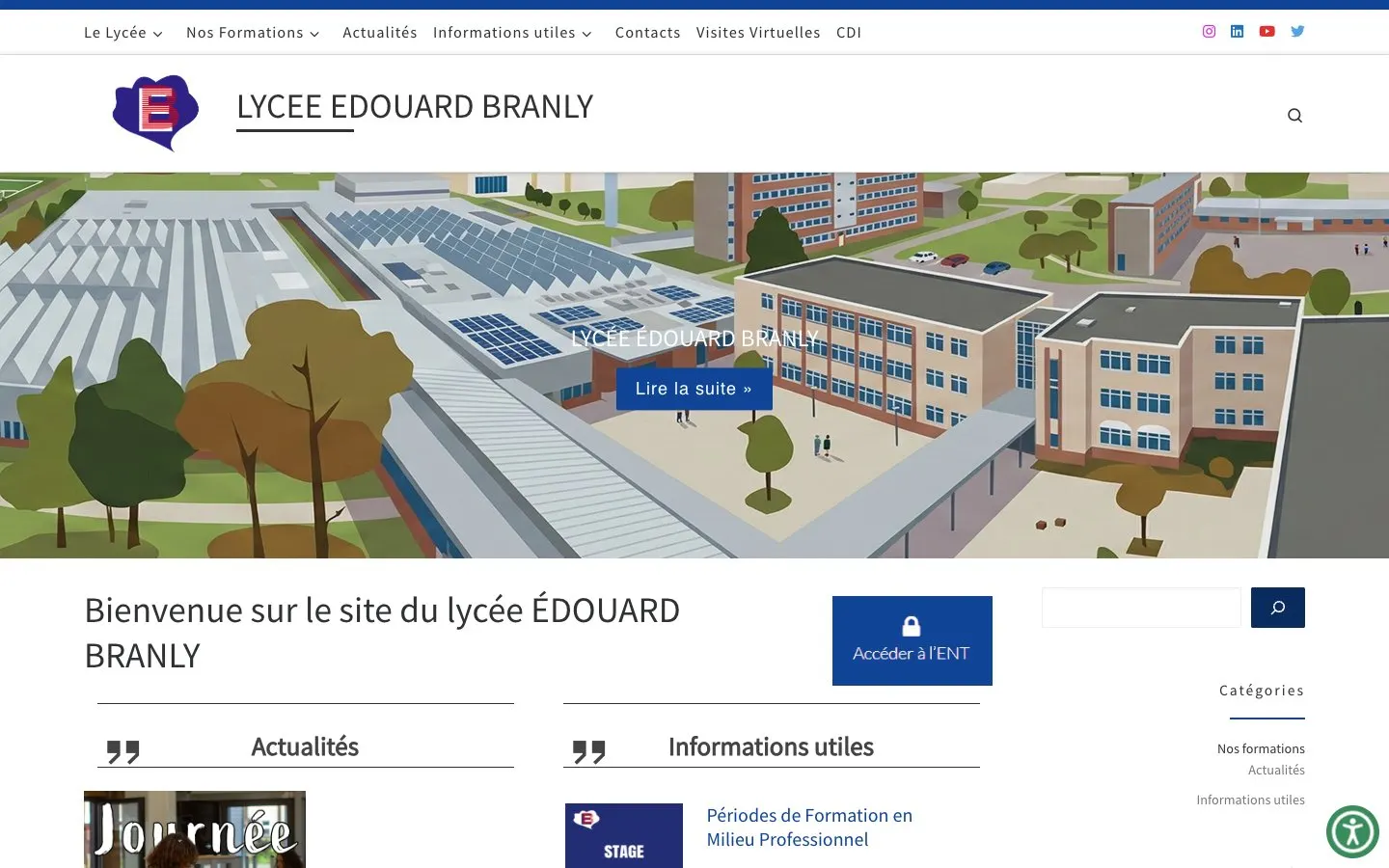 The website of Lycée Édouard Branly