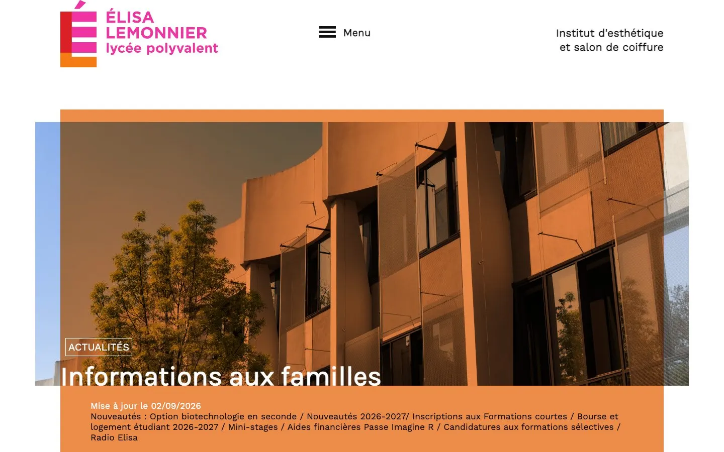 Il sito di Lycée Élisa Lemonnier