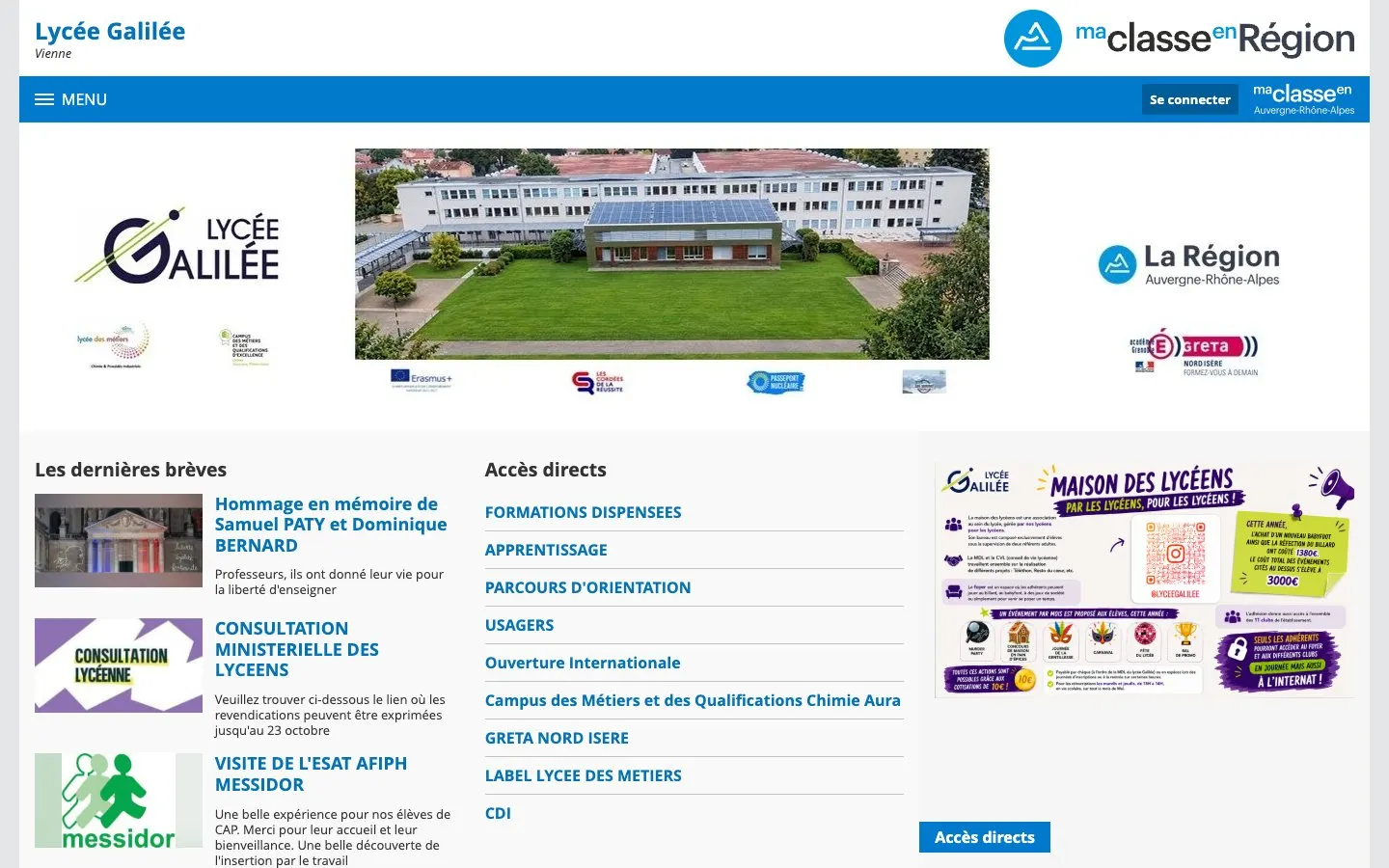 Il sito di Lycée Galilée