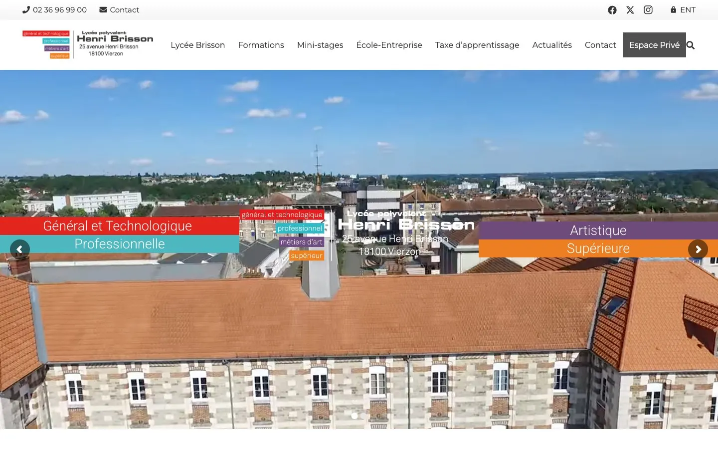 The website of Lycée Henri Brisson