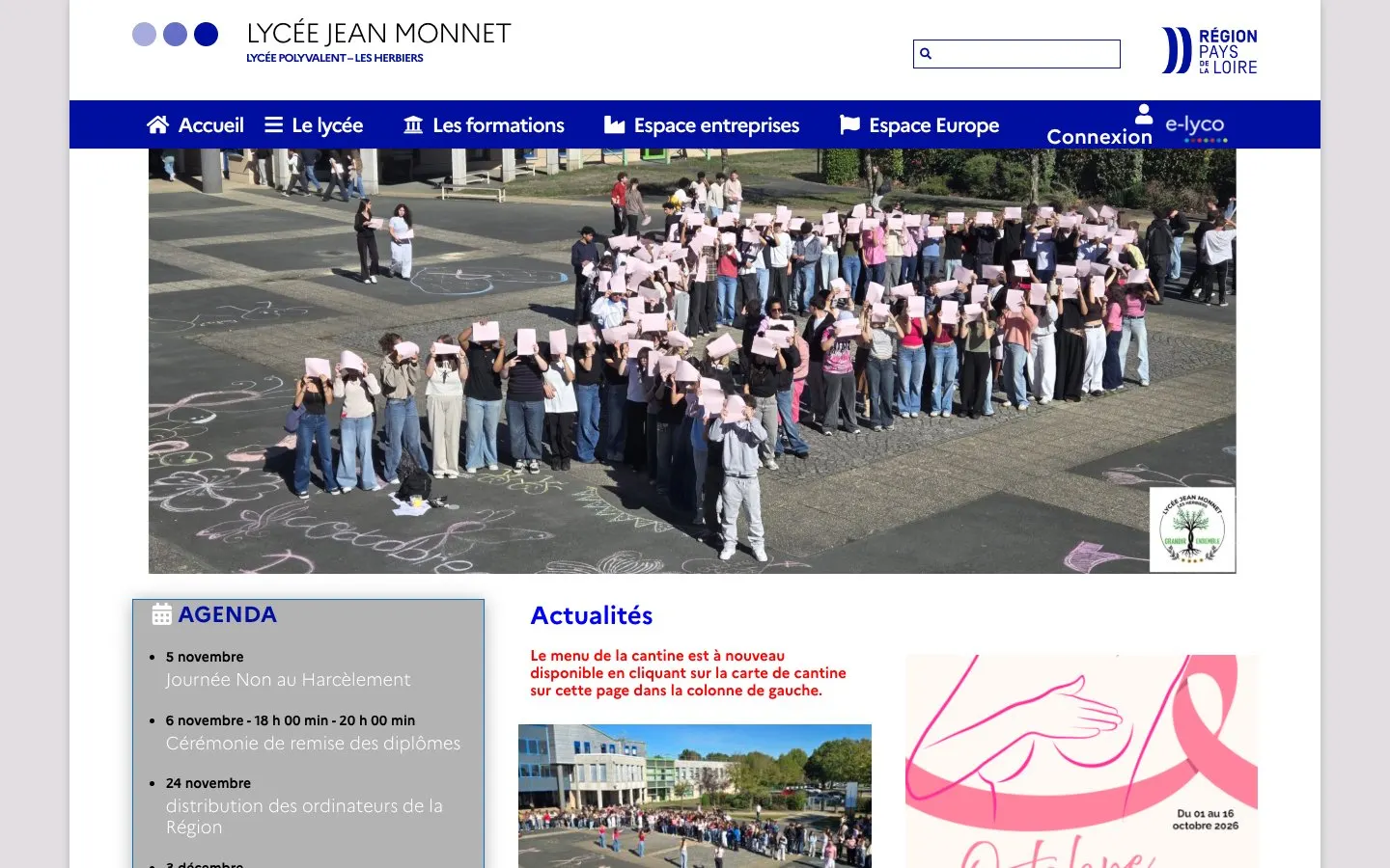 الموقع الإلكتروني لـ Lycée Jean Monnet