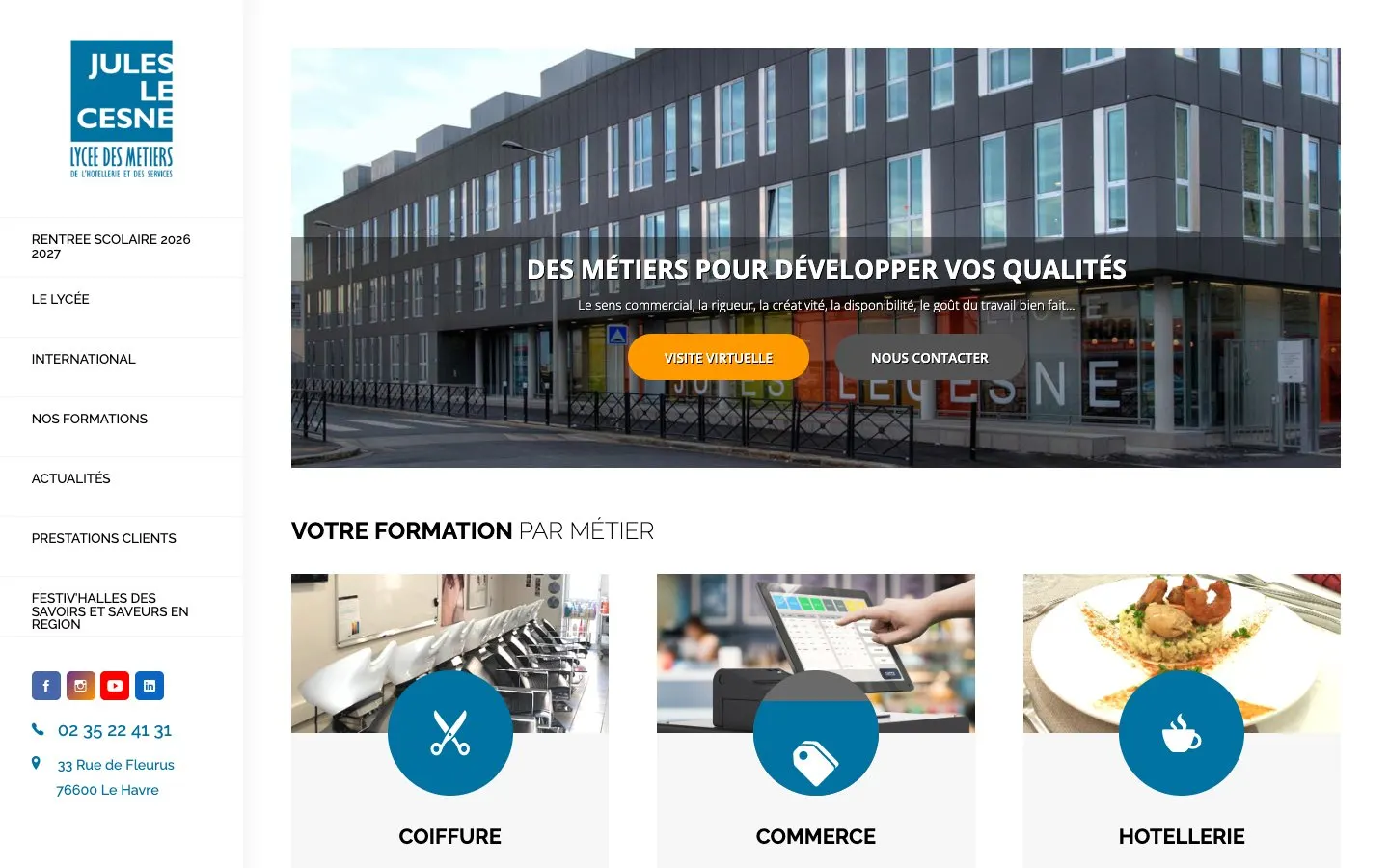 Il sito di Lycée Jules Le Cesne