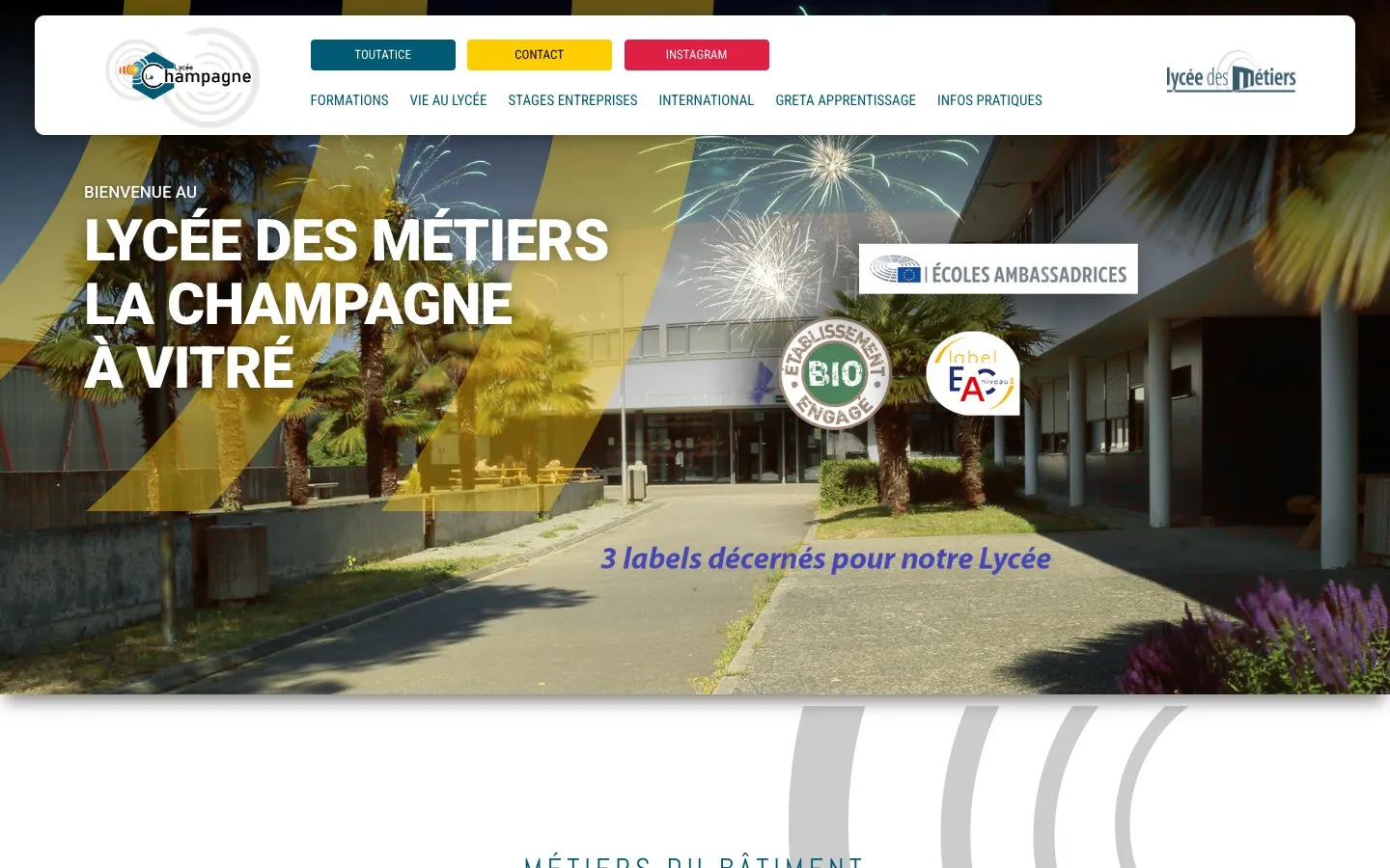 The website of Lycée La Champagne