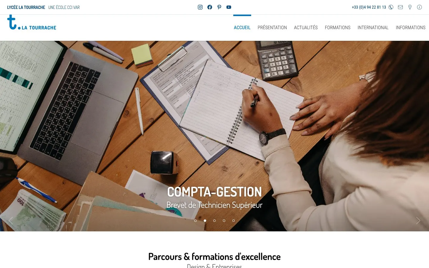 The website of Lycée La Tourrache