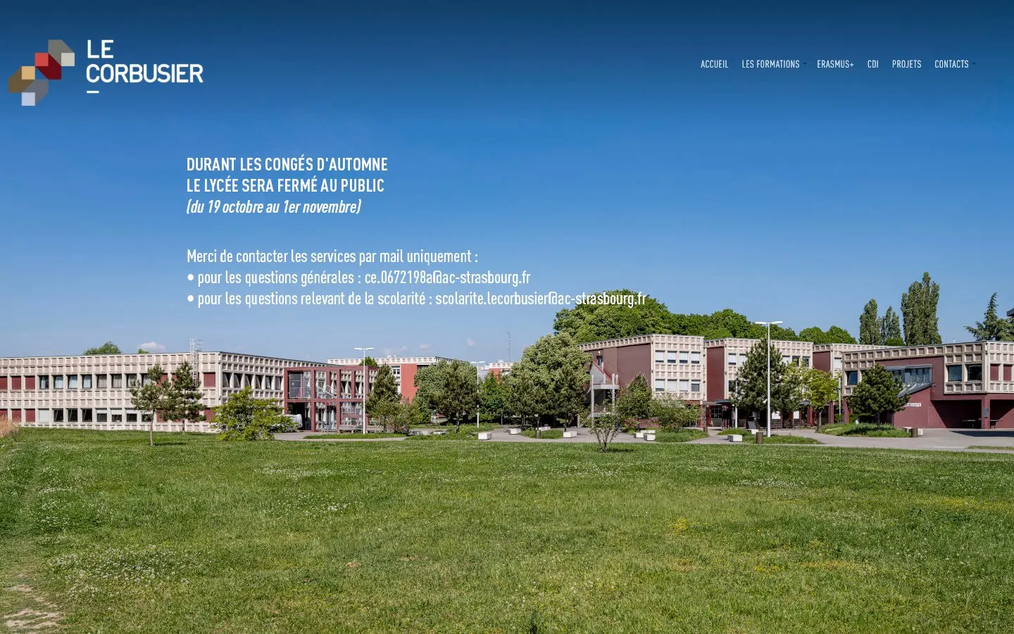 The website of Lycée Le Corbusier