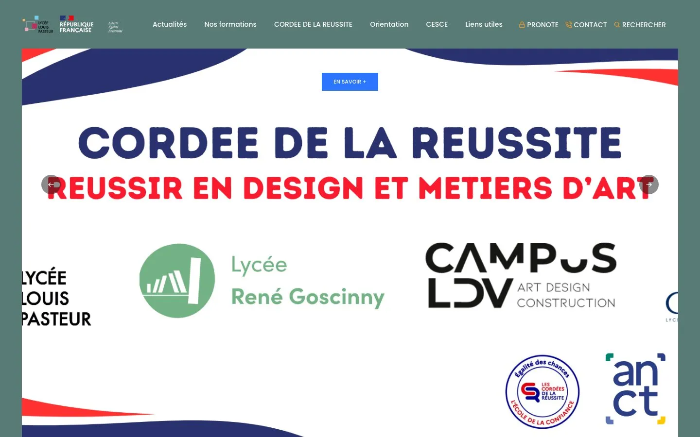Die Website von Lycée Louis Pasteur