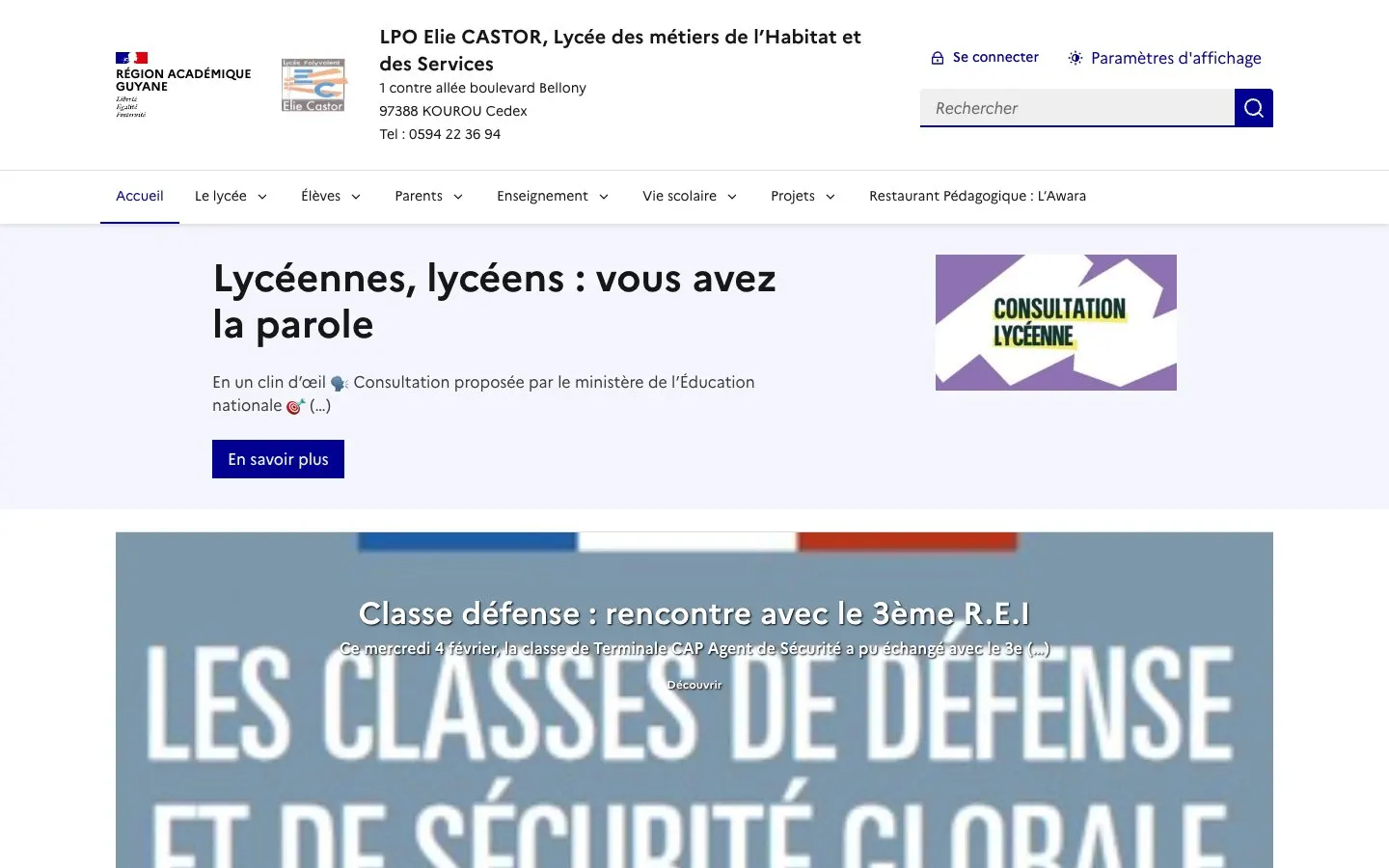 Il sito di Lycée polyvalent Élie Castor