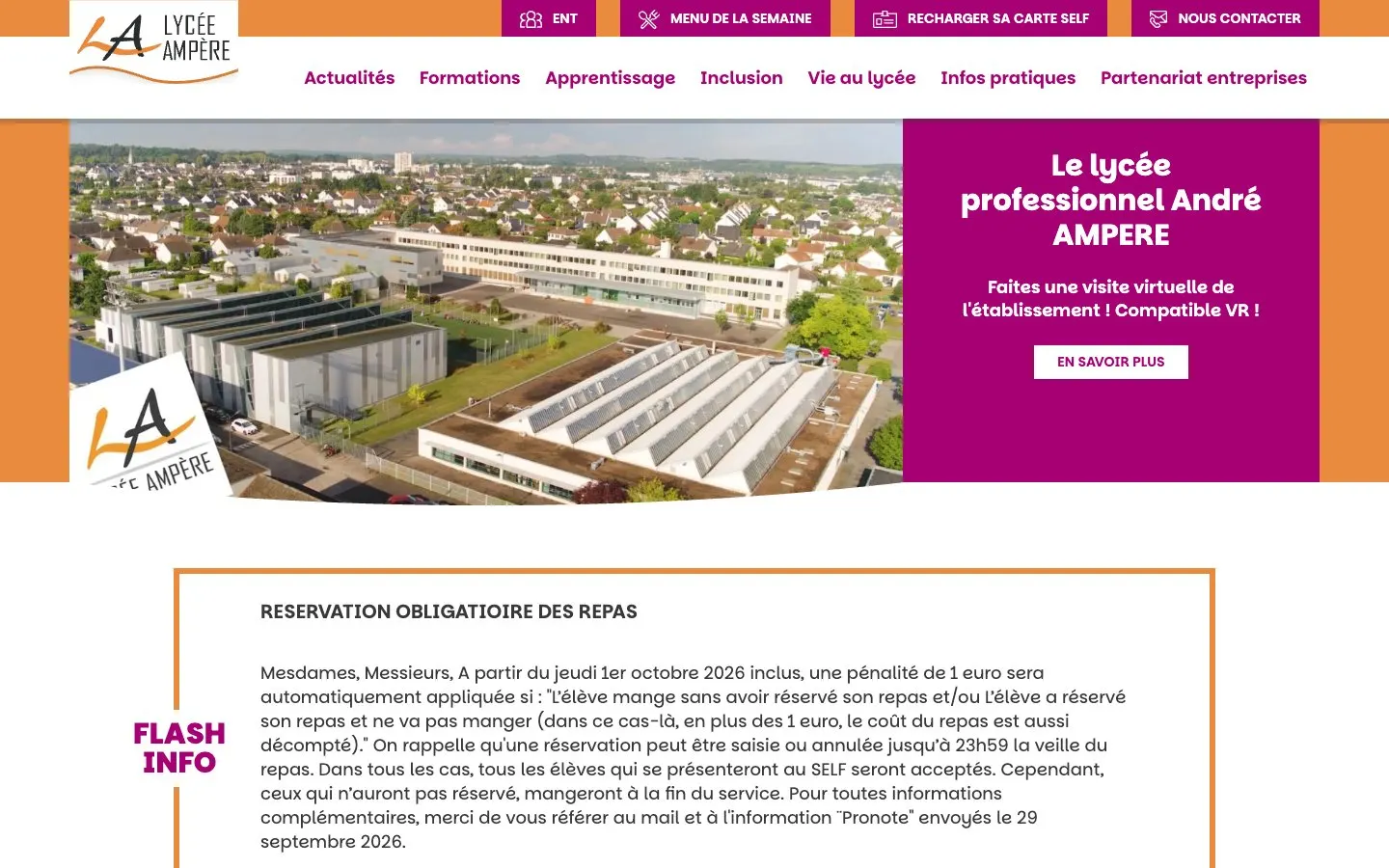 Il sito di Lycée professionnel André Ampère