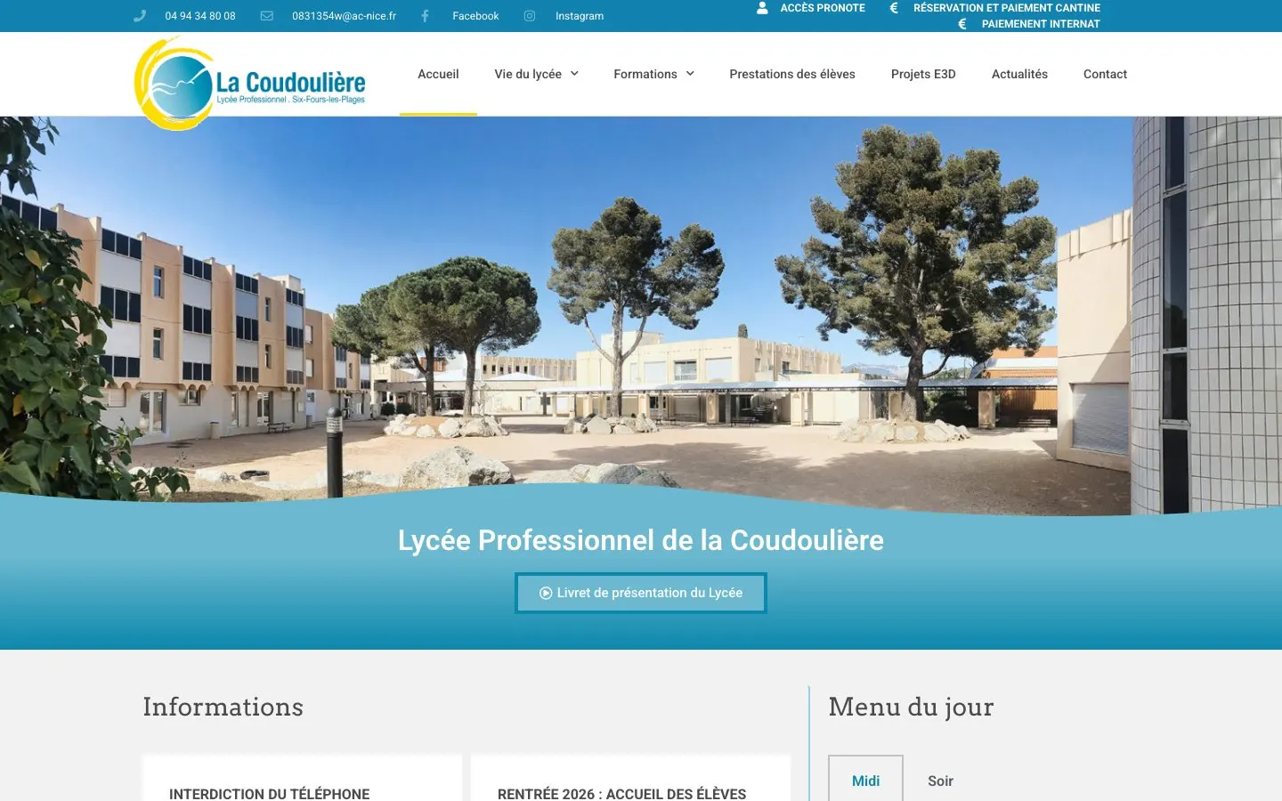 Le site de Lycée professionnel de la Coudoulière