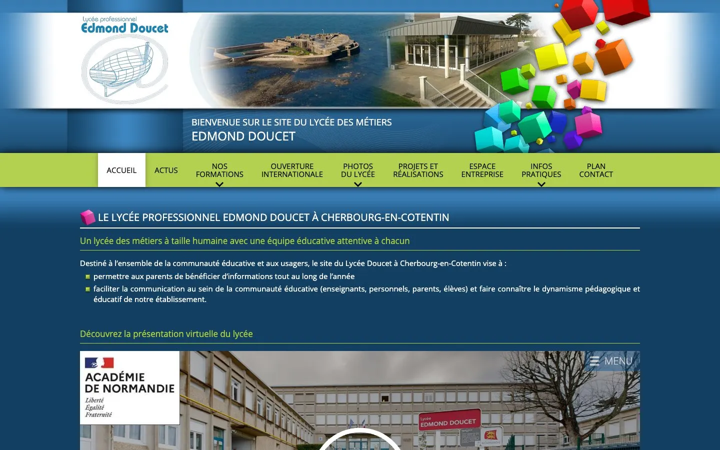 El sitio web de Lycée professionnel Edmond Doucet