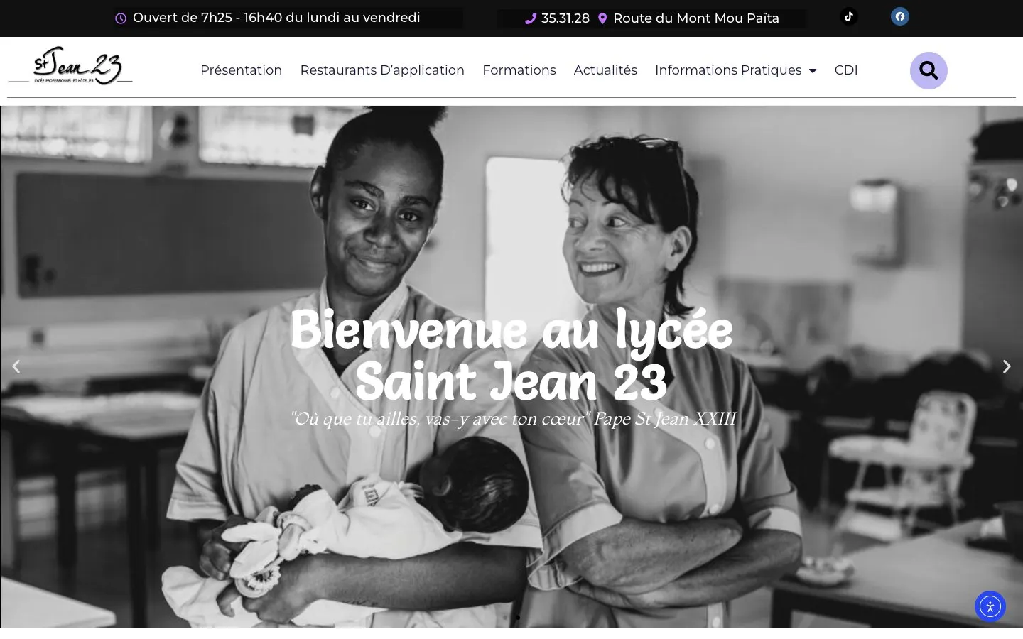 The website of Lycée professionnel et hôtelier Saint-Jean XXIII