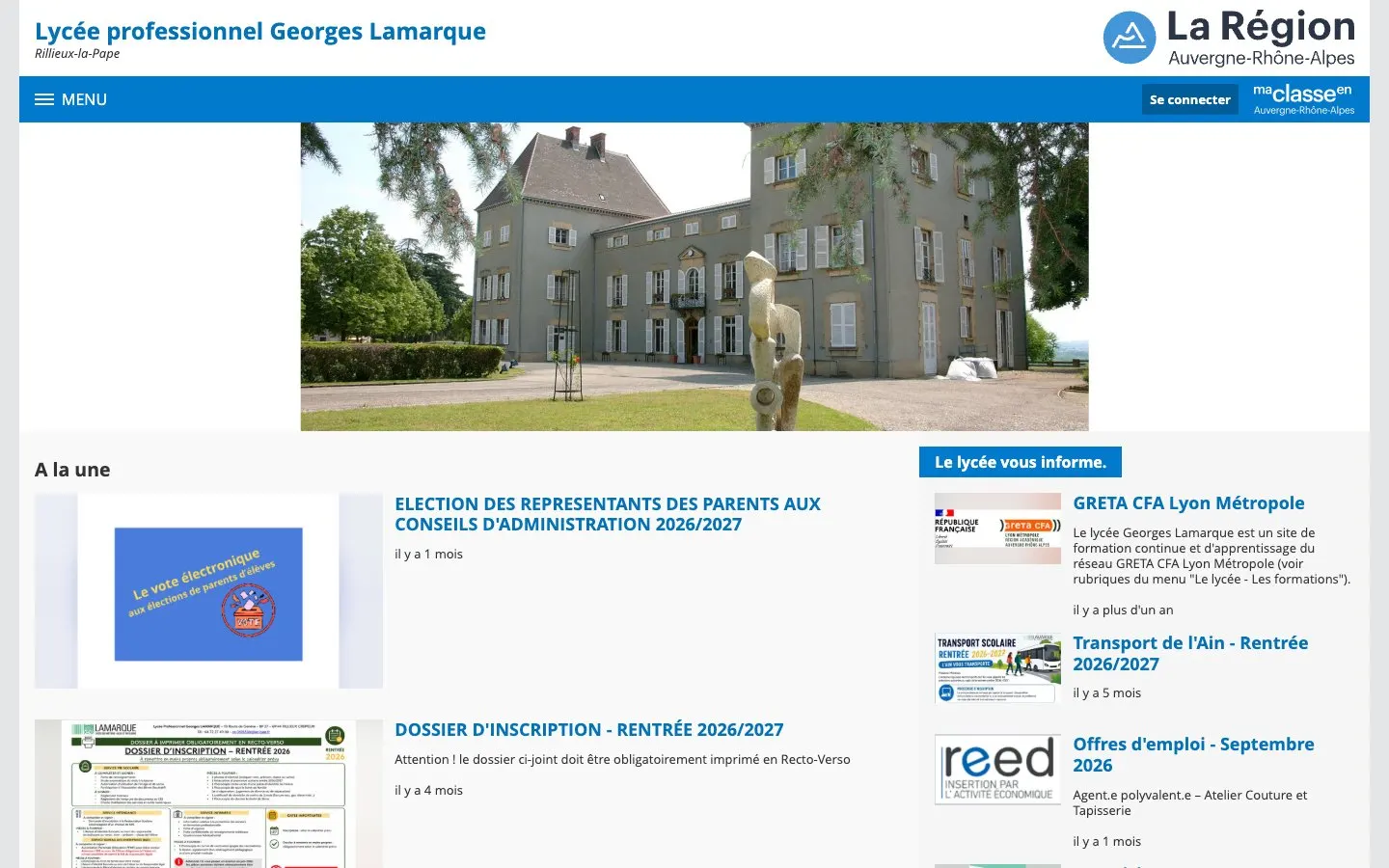 Il sito di Lycée professionnel Georges Lamarque