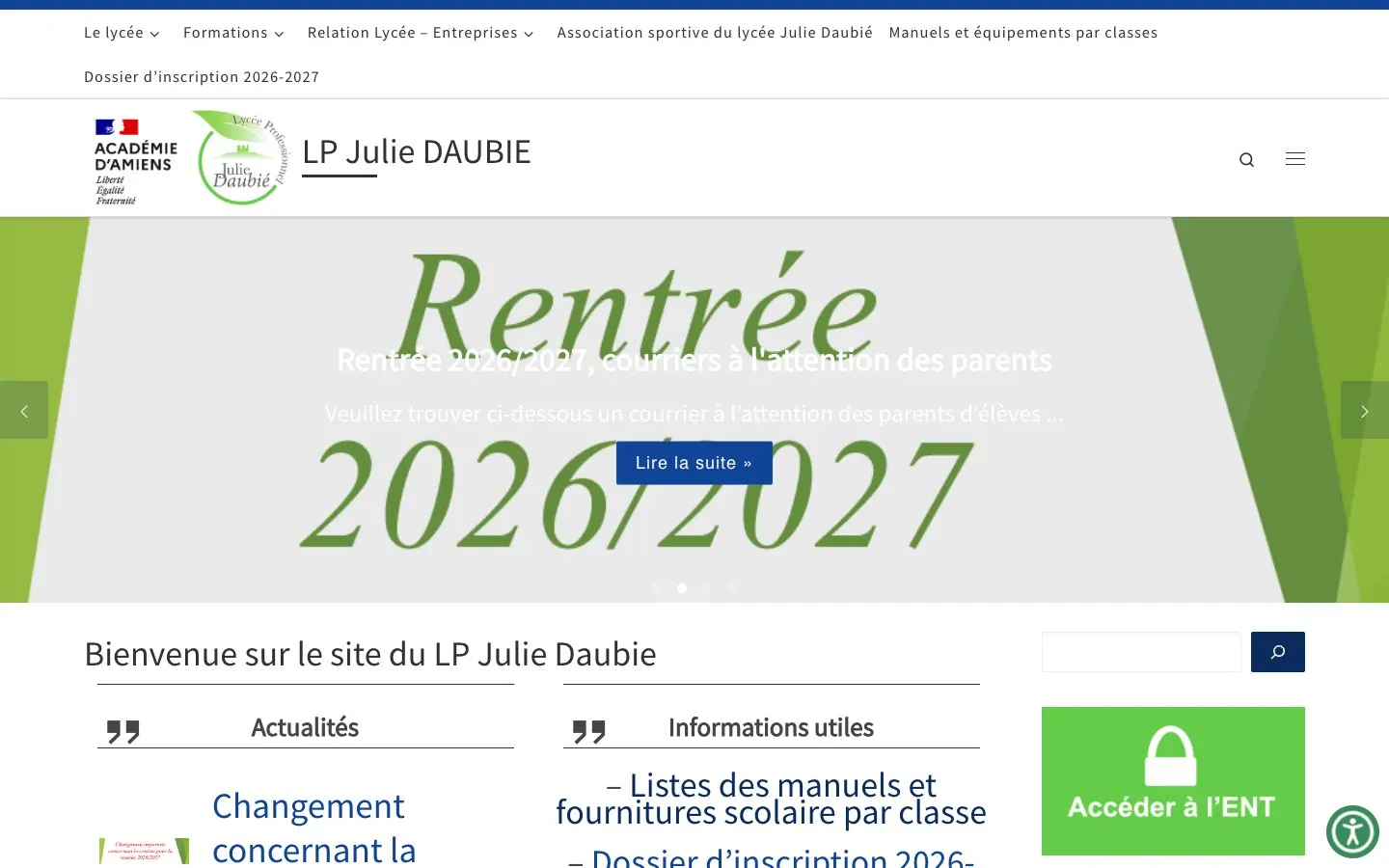 Сайт школы Lycée professionnel Julie Daubié