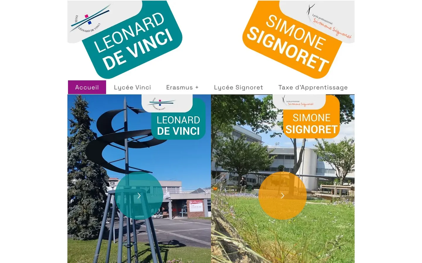 Lycée professionnel Léonard de Vinci की वेबसाइट