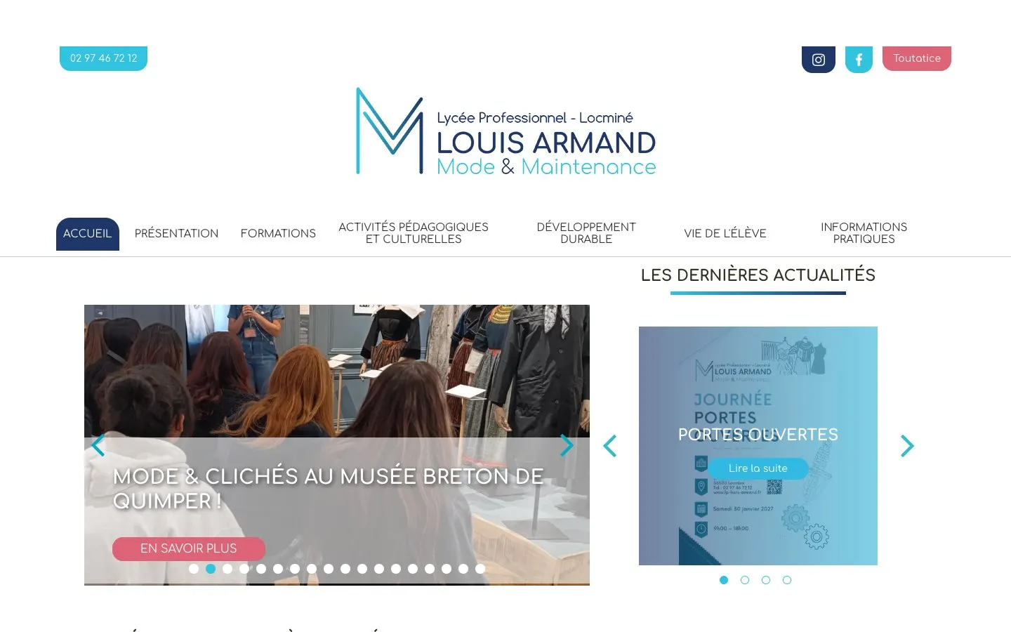 الموقع الإلكتروني لـ Lycée professionnel Louis Armand