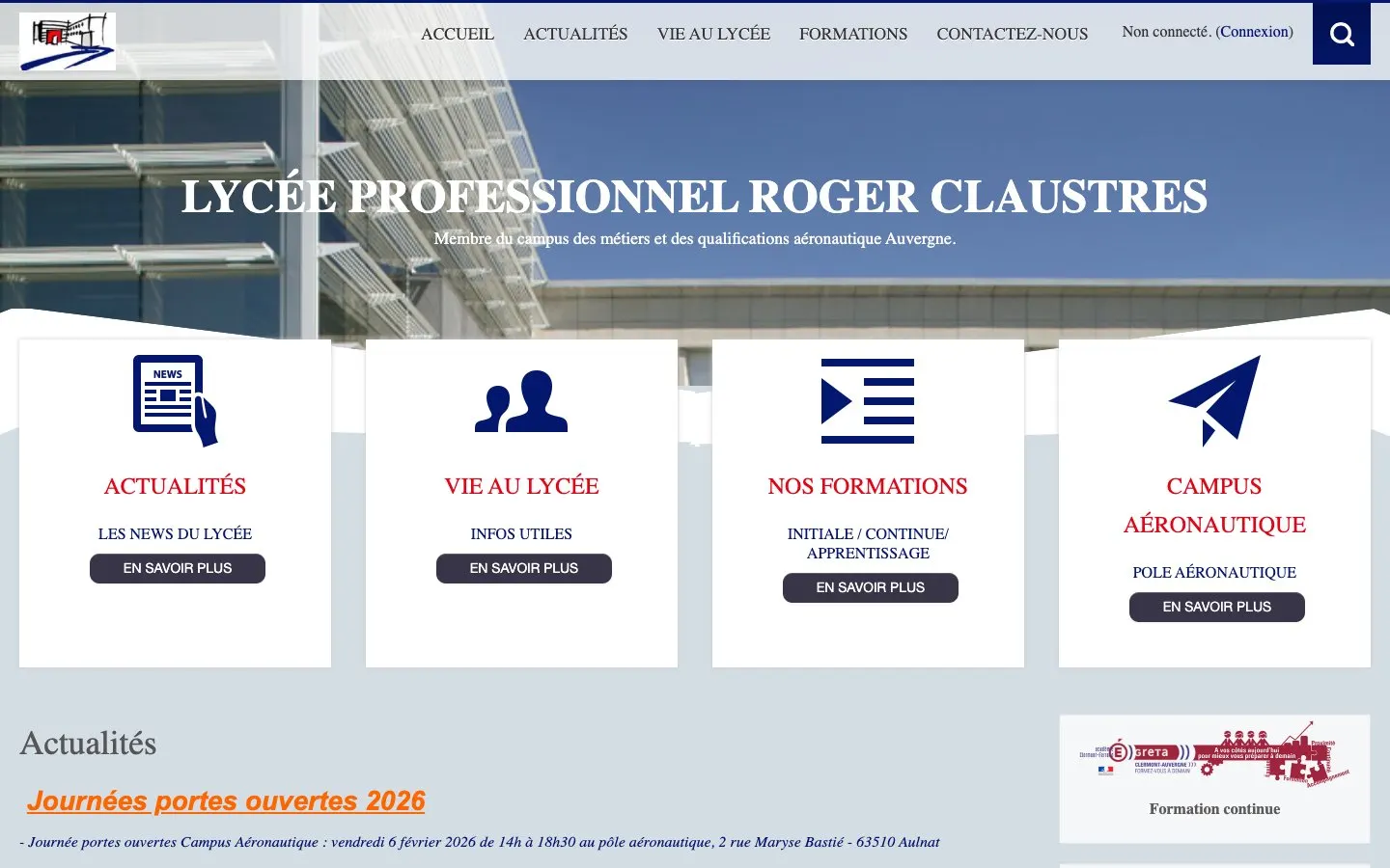 Le site de Lycée professionnel Roger Claustres