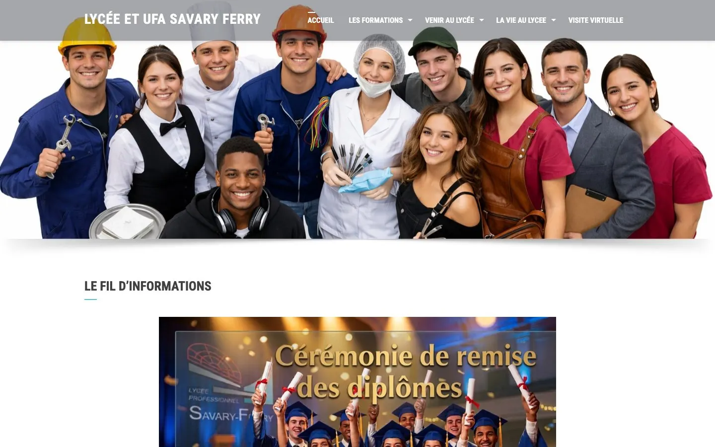 The website of Lycée professionnel Savary Ferry