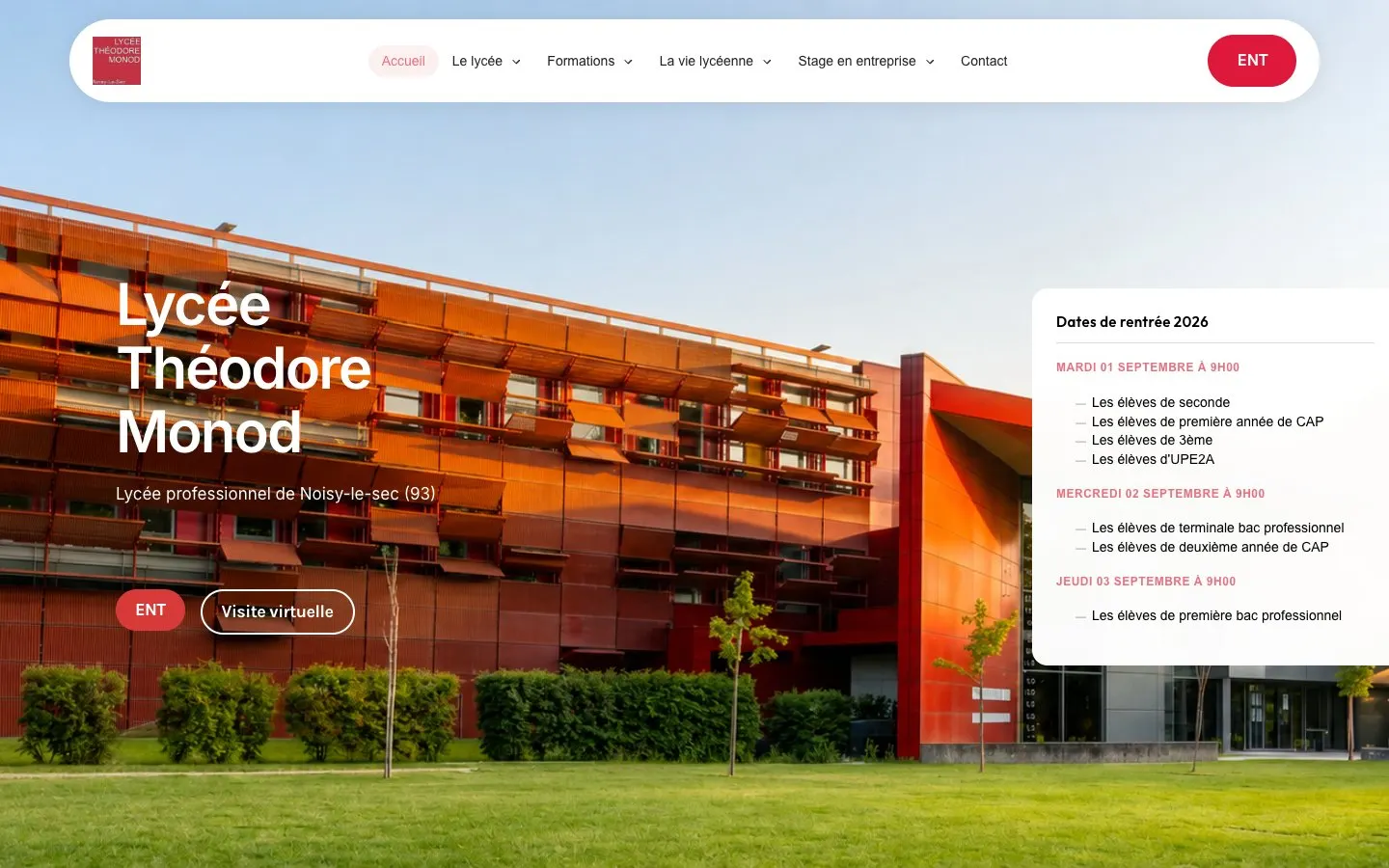Il sito di Lycée professionnel Théodore Monod
