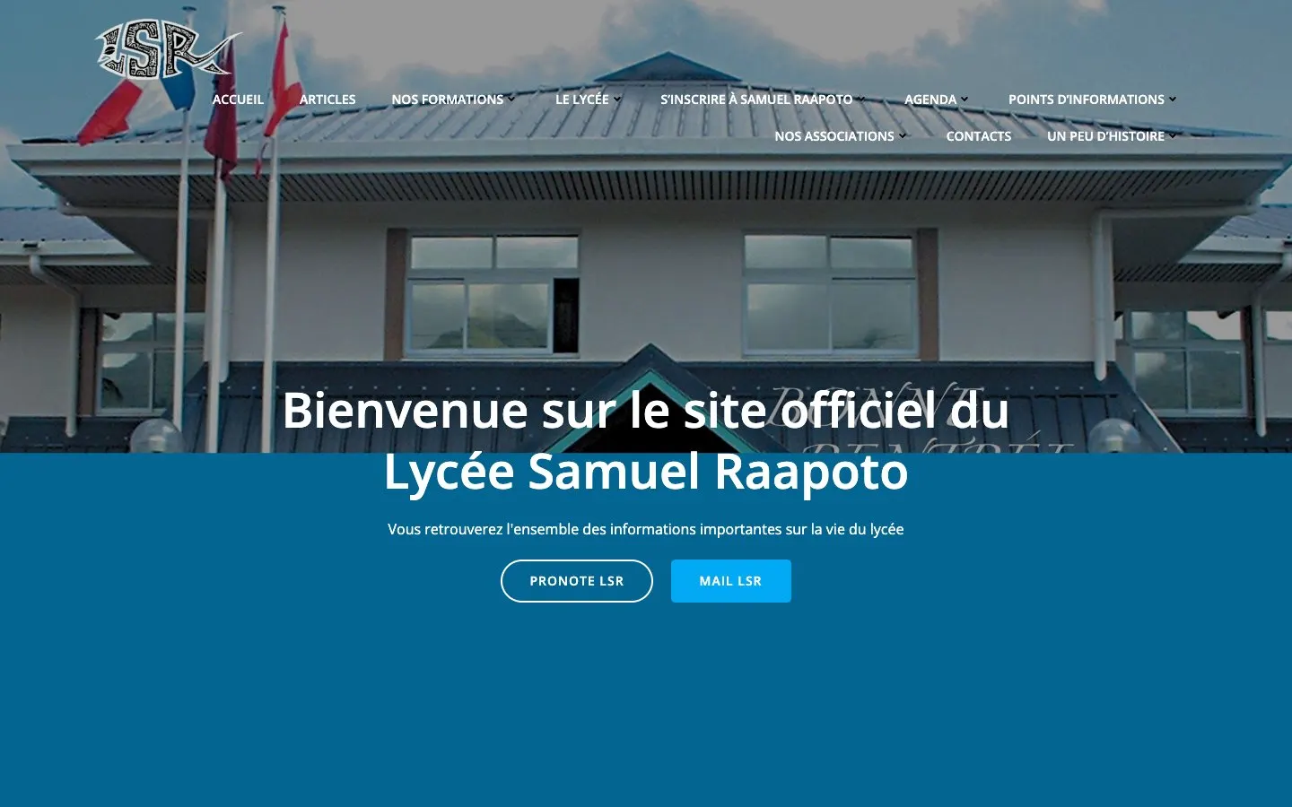 The website of Lycée Samuel Raapoto